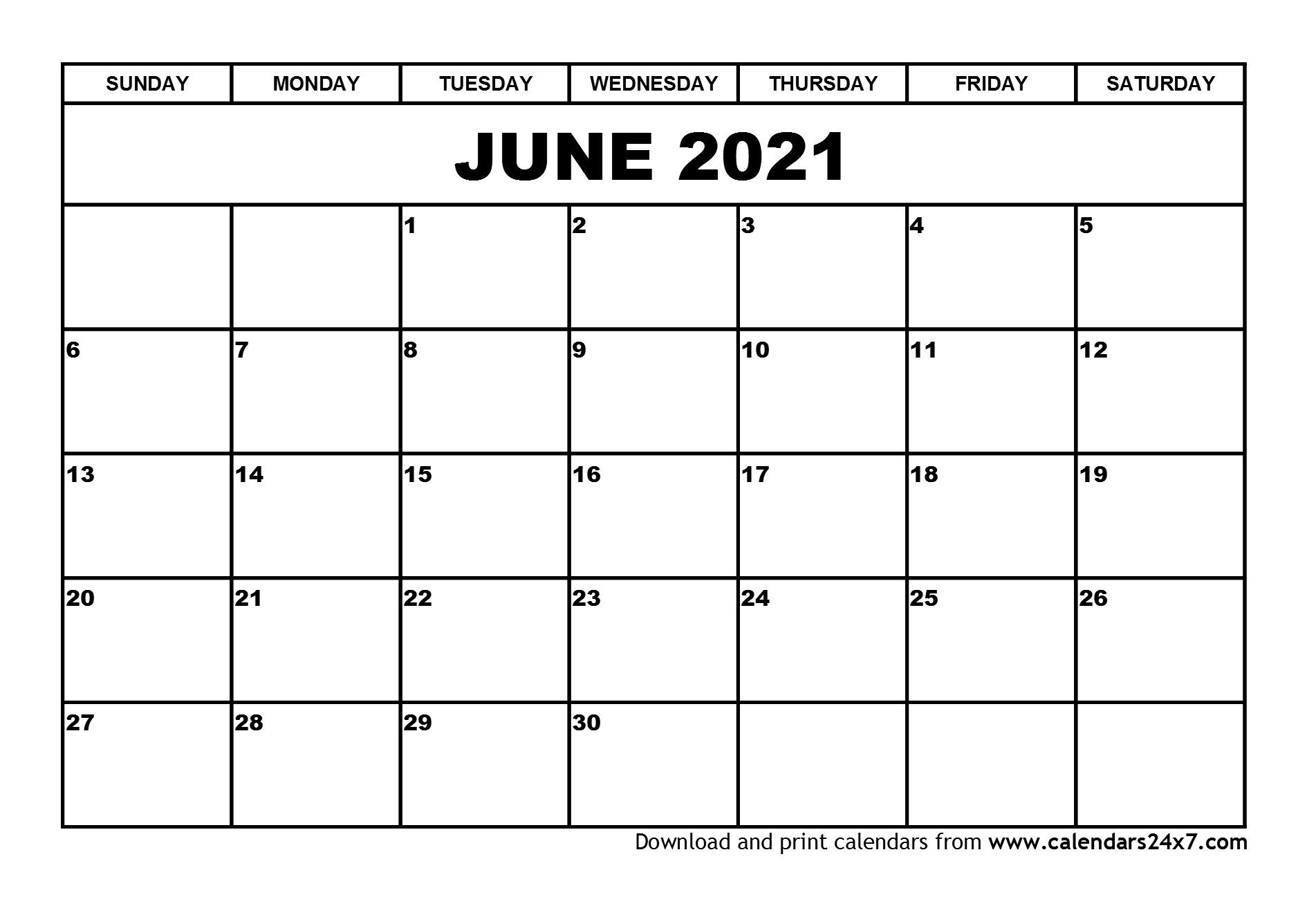 June 2021 Calendar & July 2021 Calendar