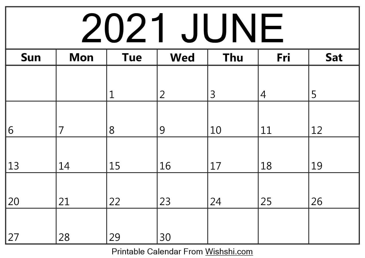 June 2021 Calendar Printable Free Printable Calendars