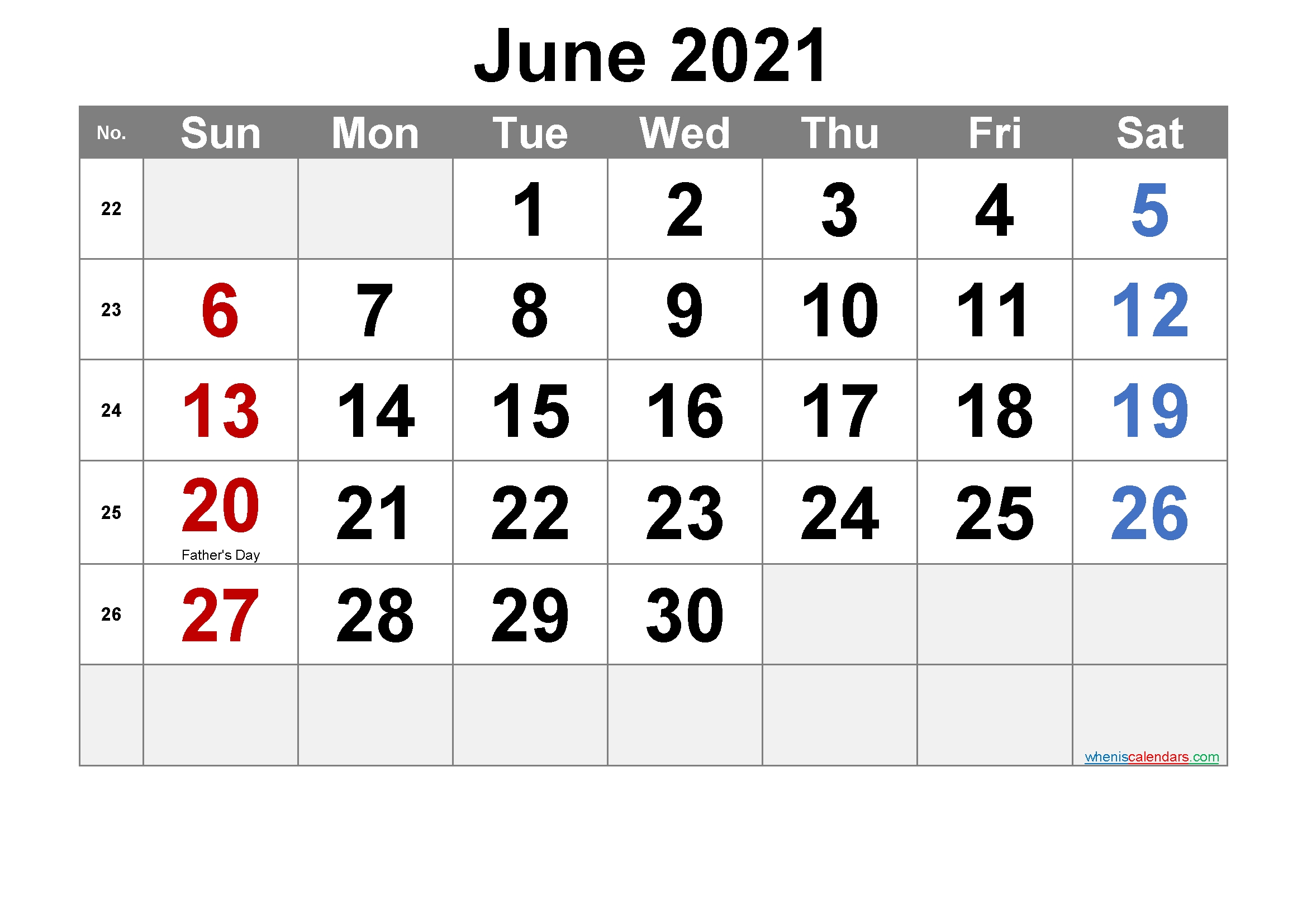 june 2021 printable calendar with holidays 6 templates
