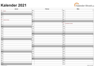 Kalender 2021 Zum Ausdrucken Kostenlos