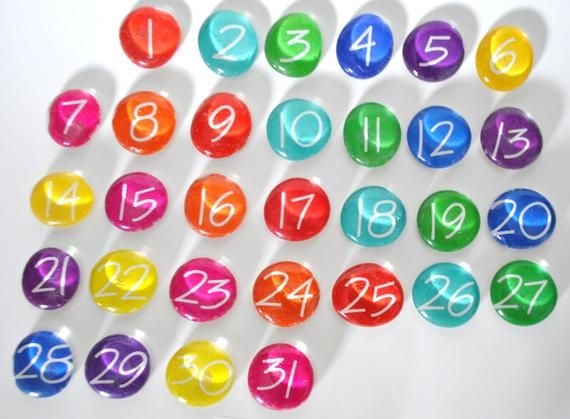 Large 31 Number Magnets Or Push Pin Calendar Set 2018