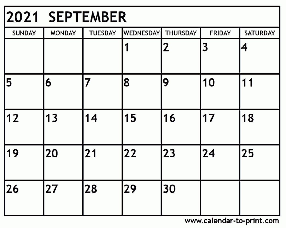 Large Number 2021 Free Calendar | Calendar Printables Free