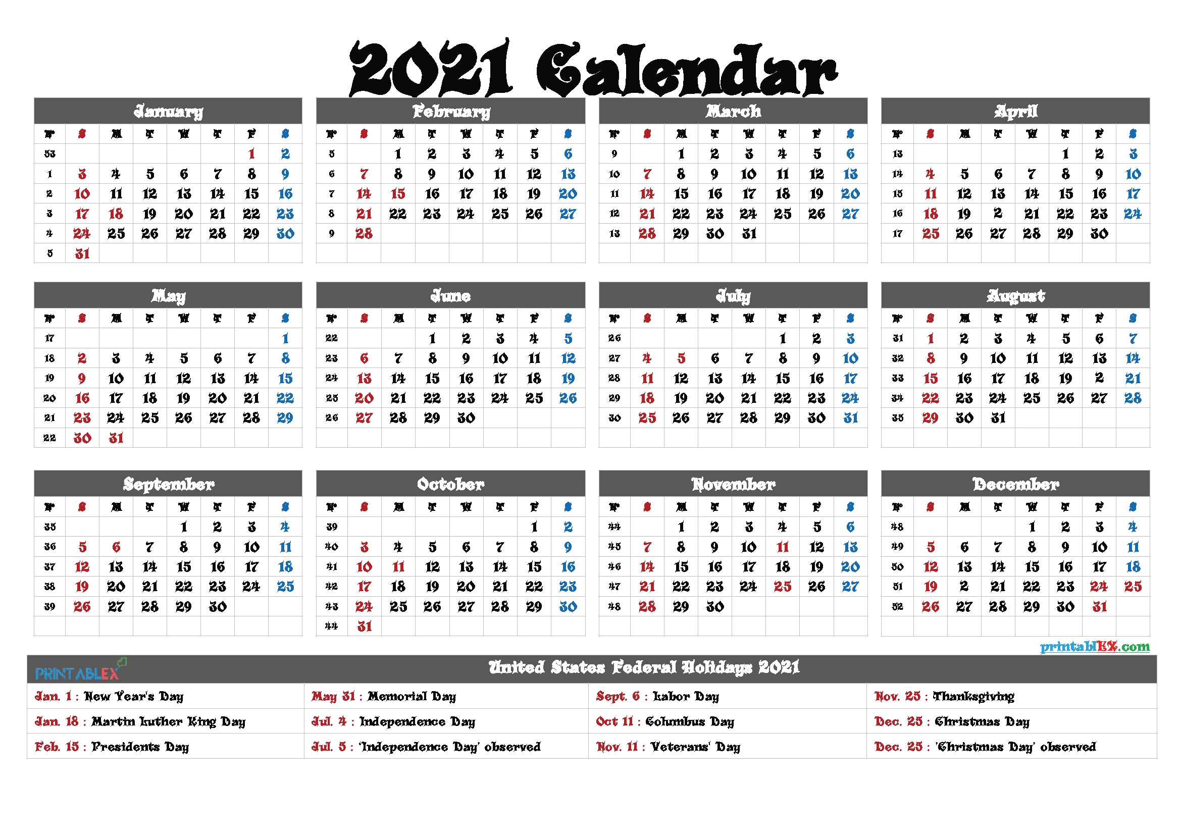 large number flip calendar 2021 | calendar printables free