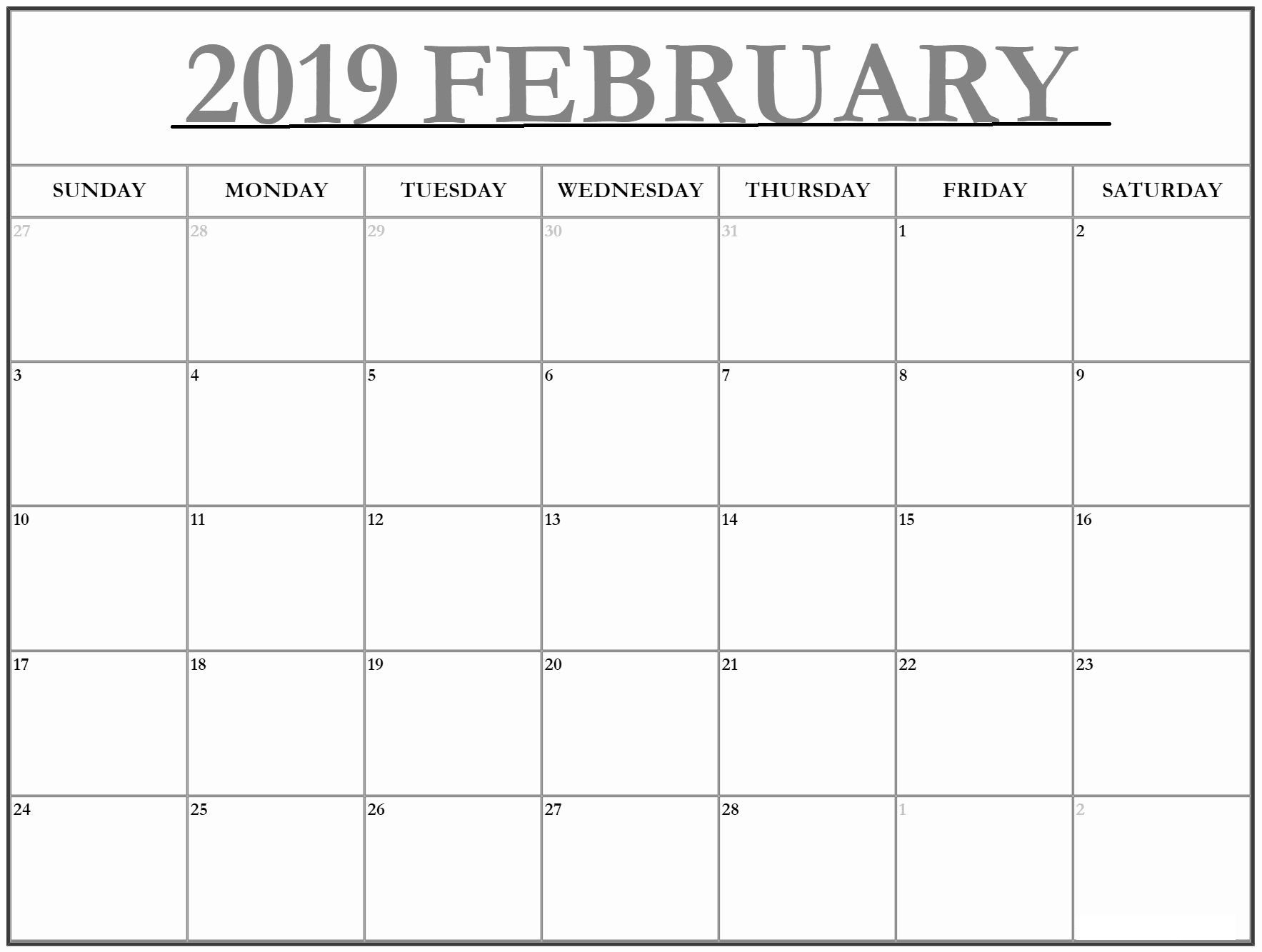 Large Print Calendar Template 2019 | Free Printable Calendar