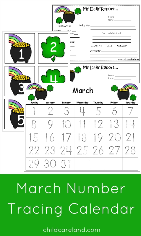 march number tracing calendar