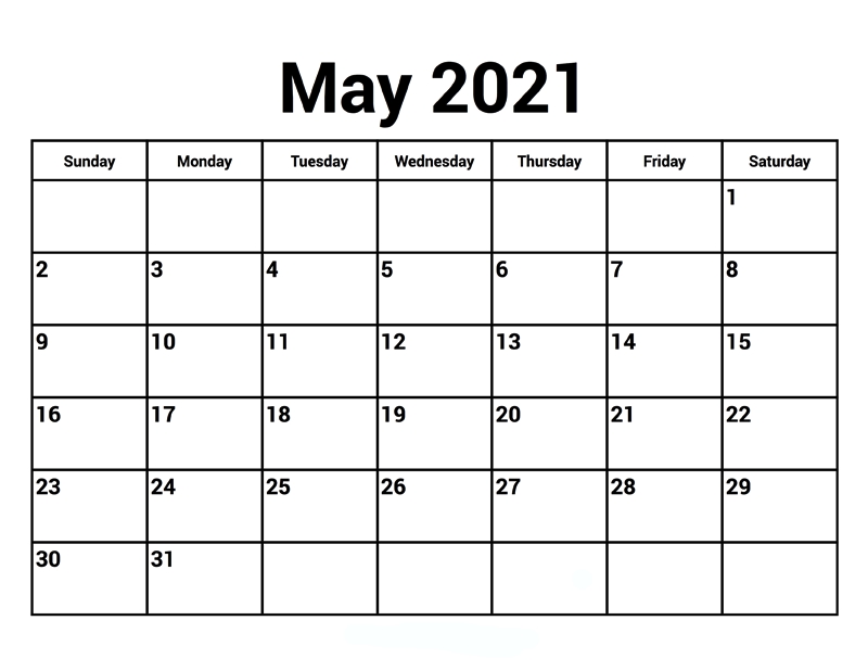 may 2021 calendar printable pdf mycalendarlabs