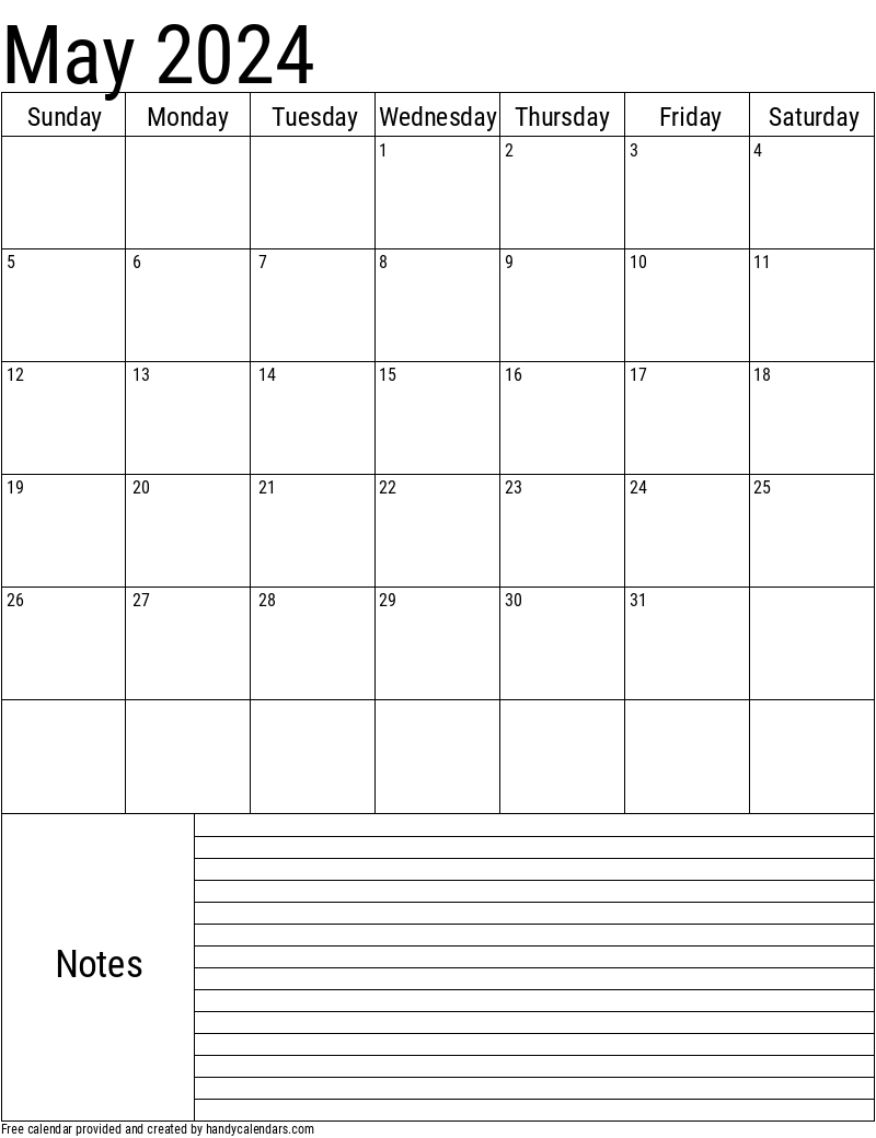 May 2024 Calendar Handy Calendars