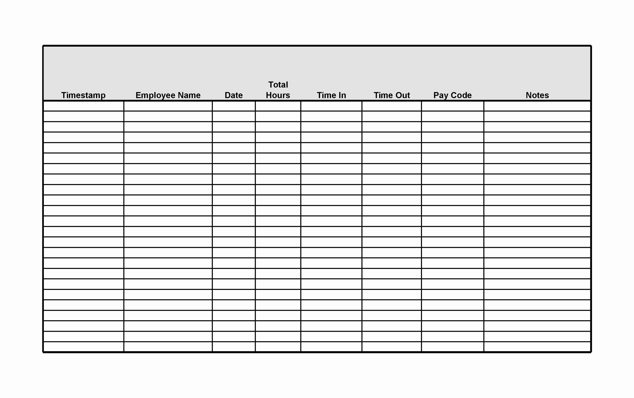 30 Minute Check Sheet