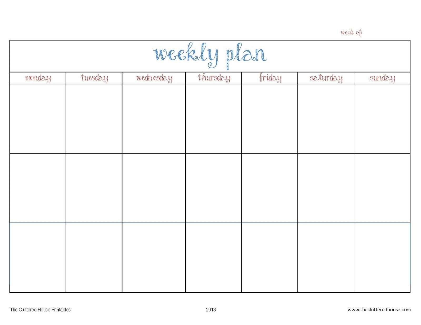 monday through friday daily planner template calendar design