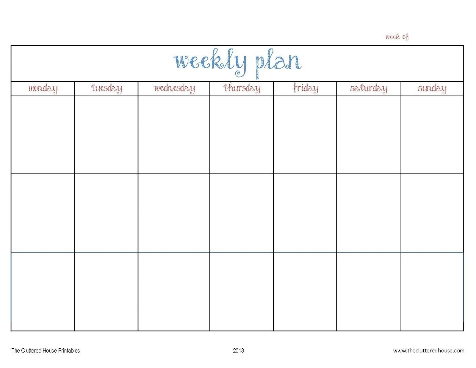 monday through sunday calendar word : free calendar template