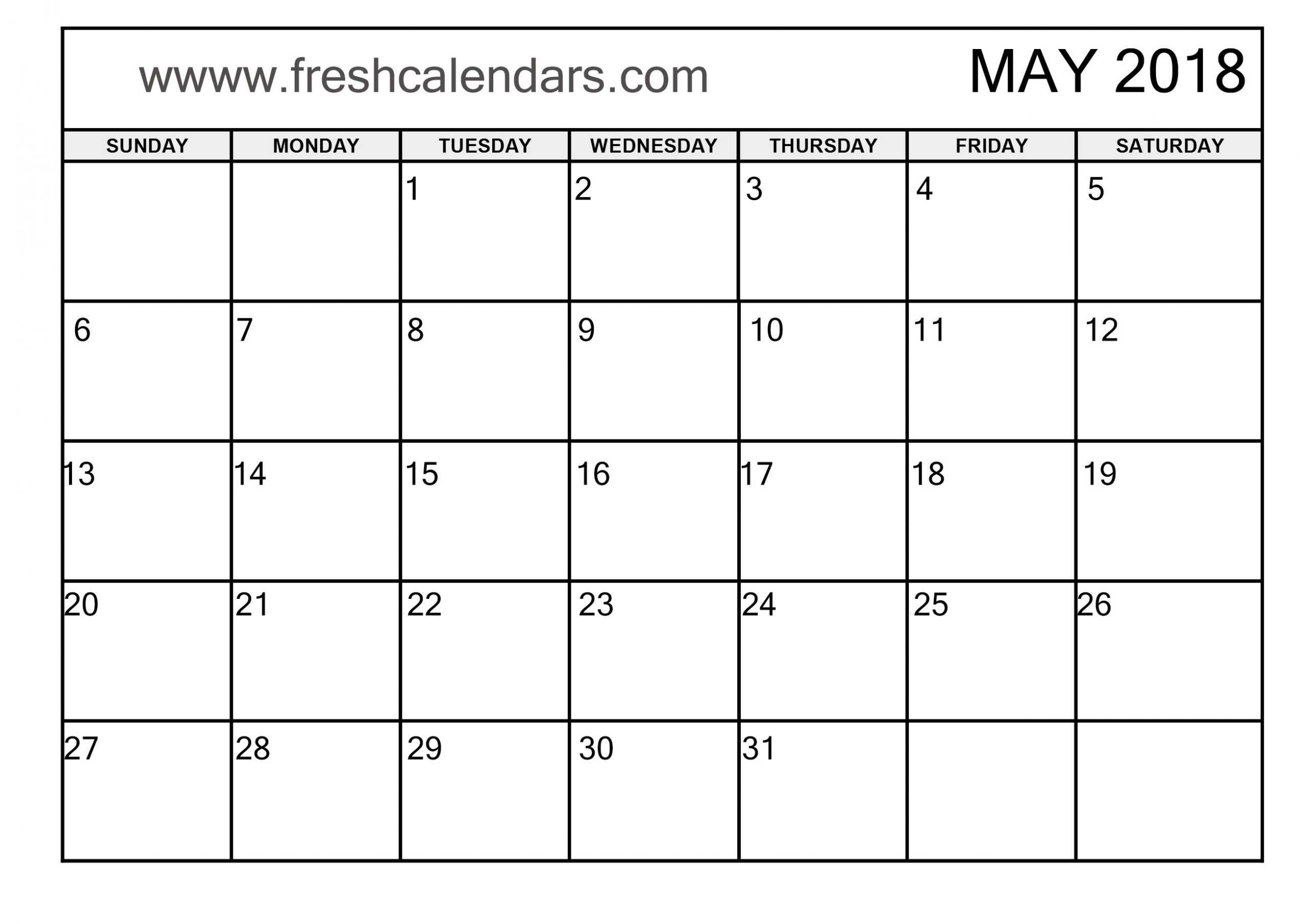 Monday Thru Friday Calendar Printable Calendar