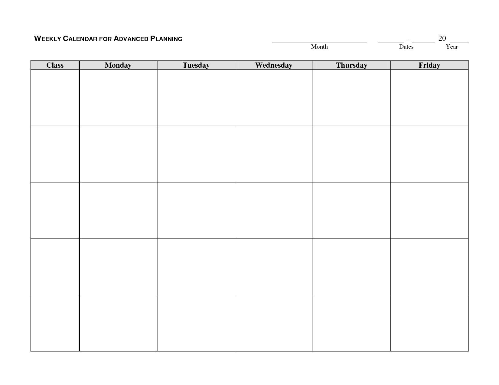 Monday Thru Sunday Calendar Template : Free Calendar Template