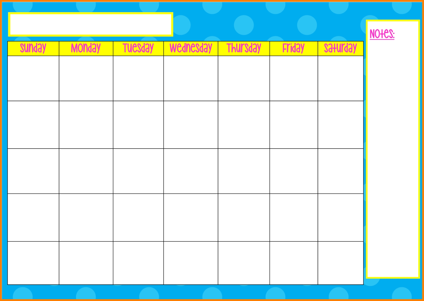 monday to friday tempate printable : free calendar template