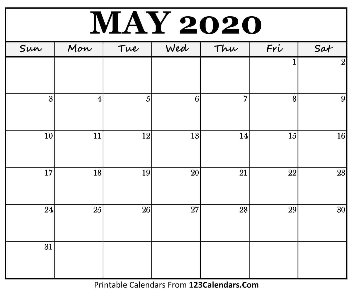 monday to sunday may 2020 template | calendar template