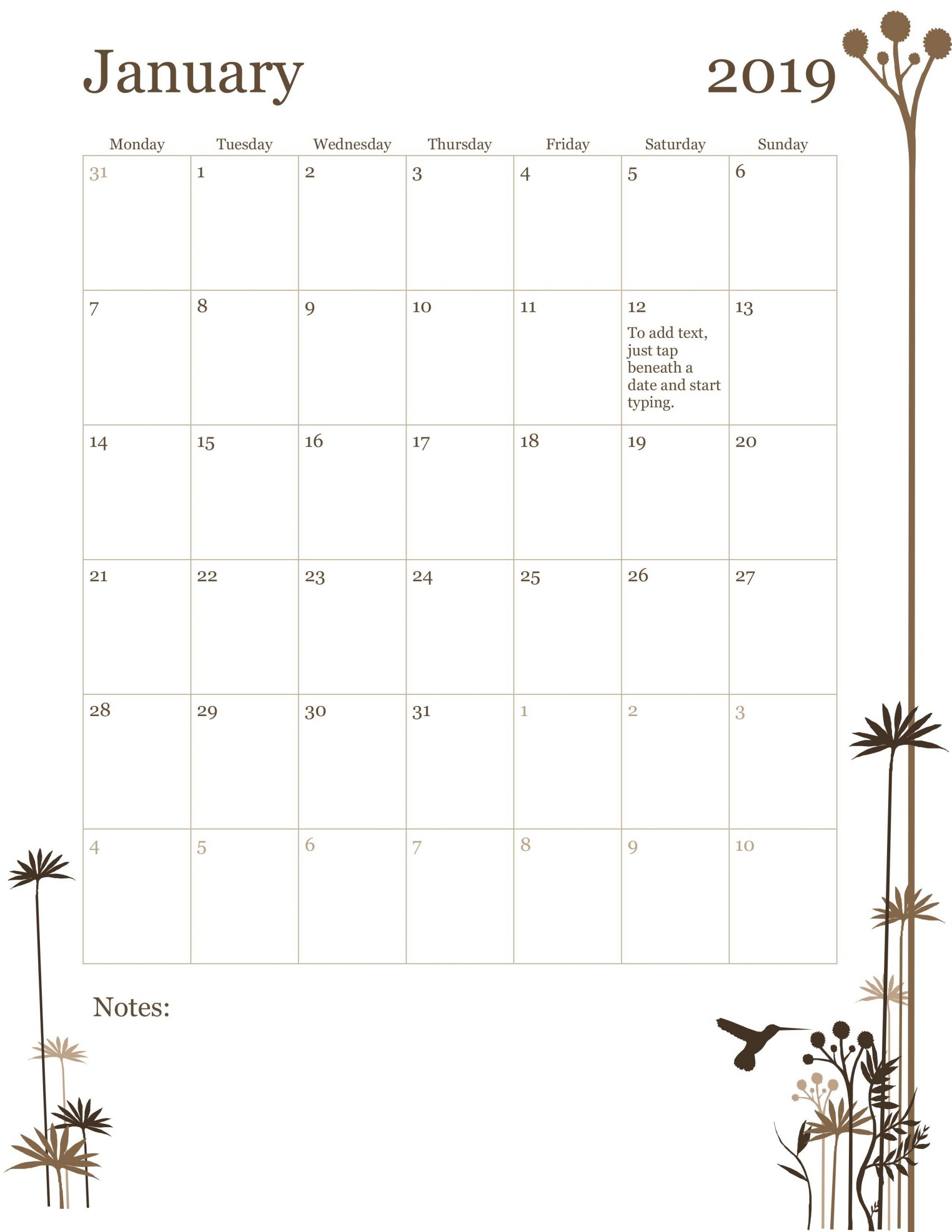 monthly calendar type in | example calendar printable