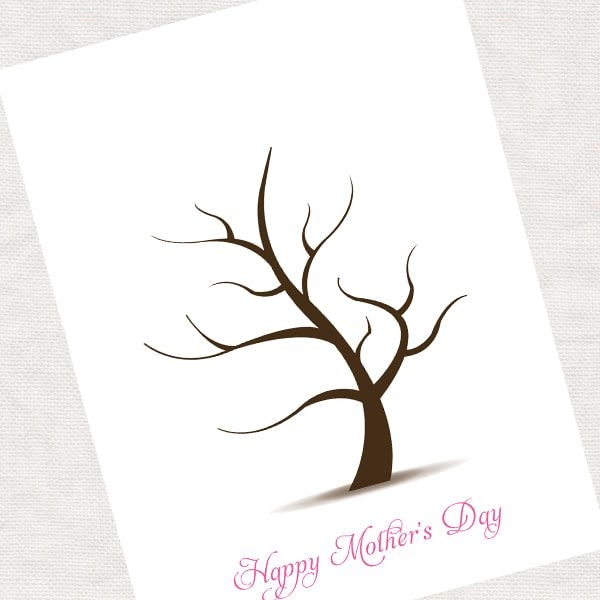 Mother's Day Gift Handprint Tree Template Printable File