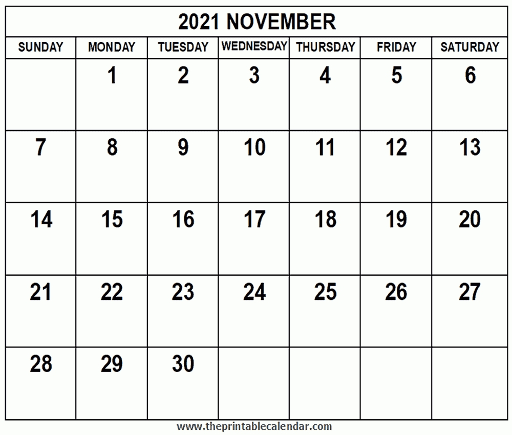november 2021 calendar