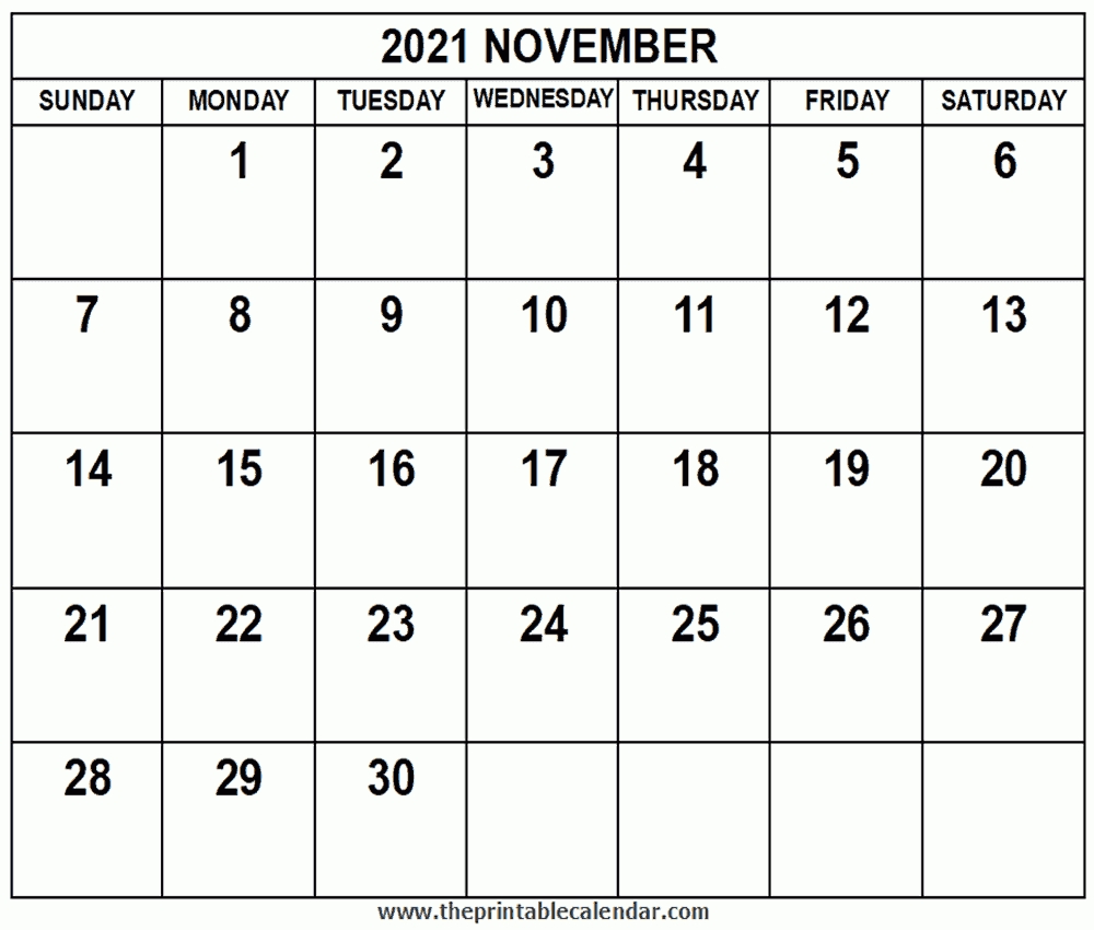 November 2021 Calendar