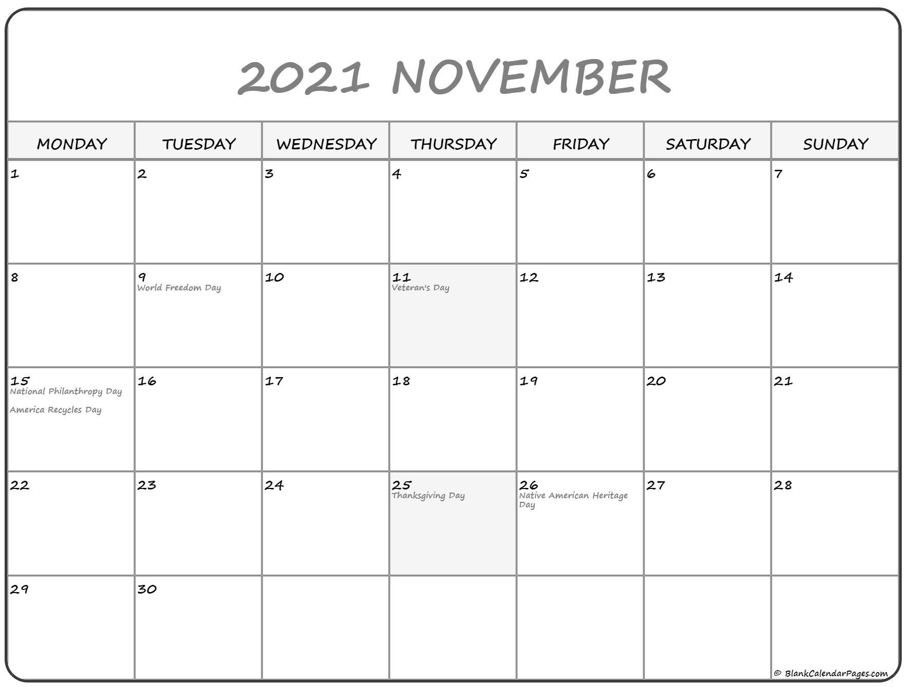 november 2021 fill in calendar | calendar template printable