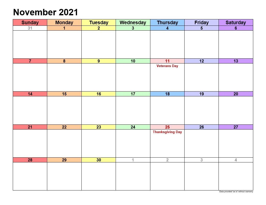 november 2021 printable calendars template 1