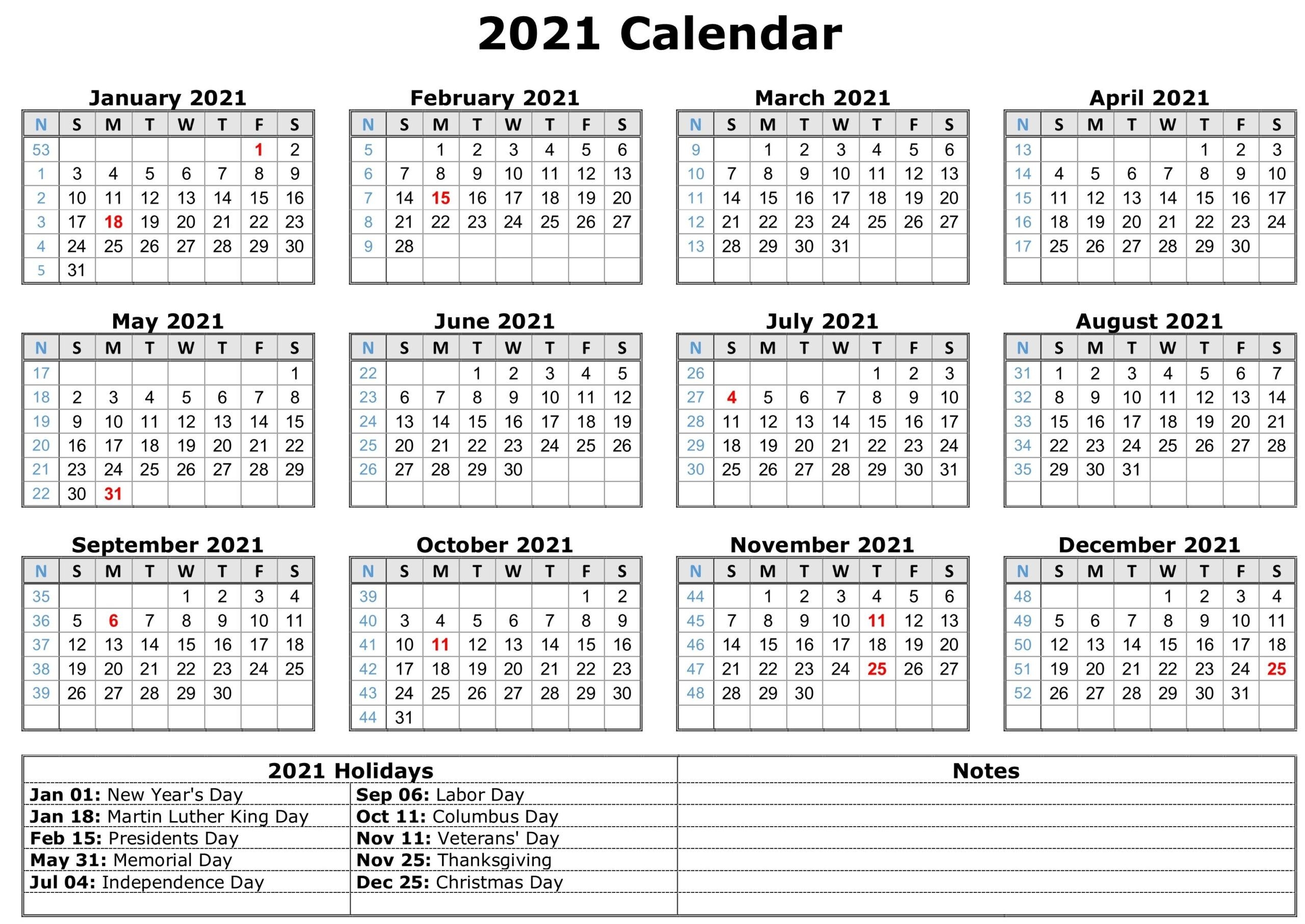 Online Free Printable Calendar 2021 | Calendar Printables