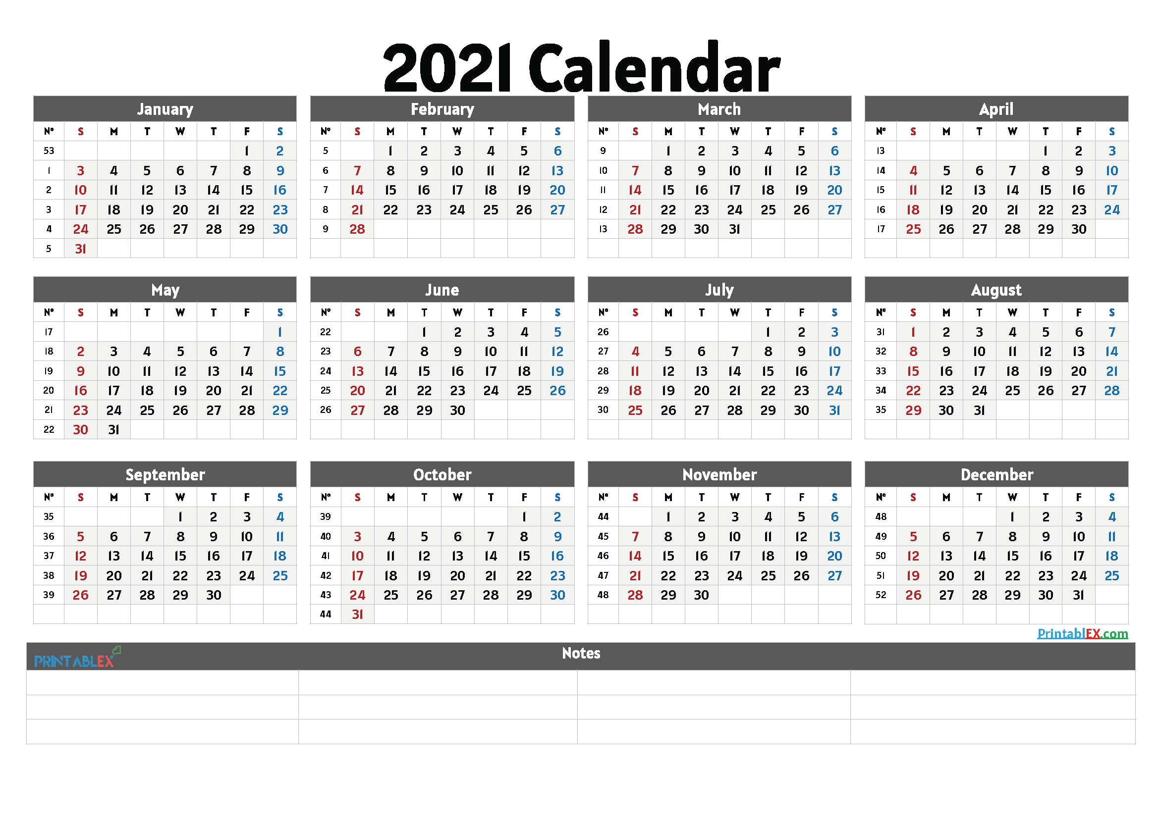 Online Free Printable Calendar 2021 | Calendar Printables