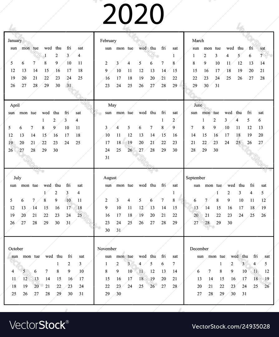 pick monday through friday 2020 calendar template