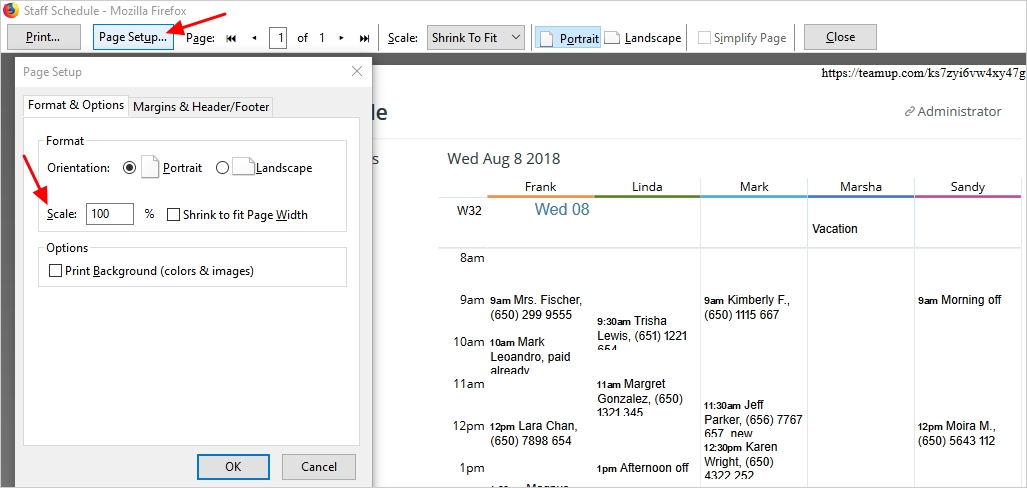 Print Calendar In Larger Font Size