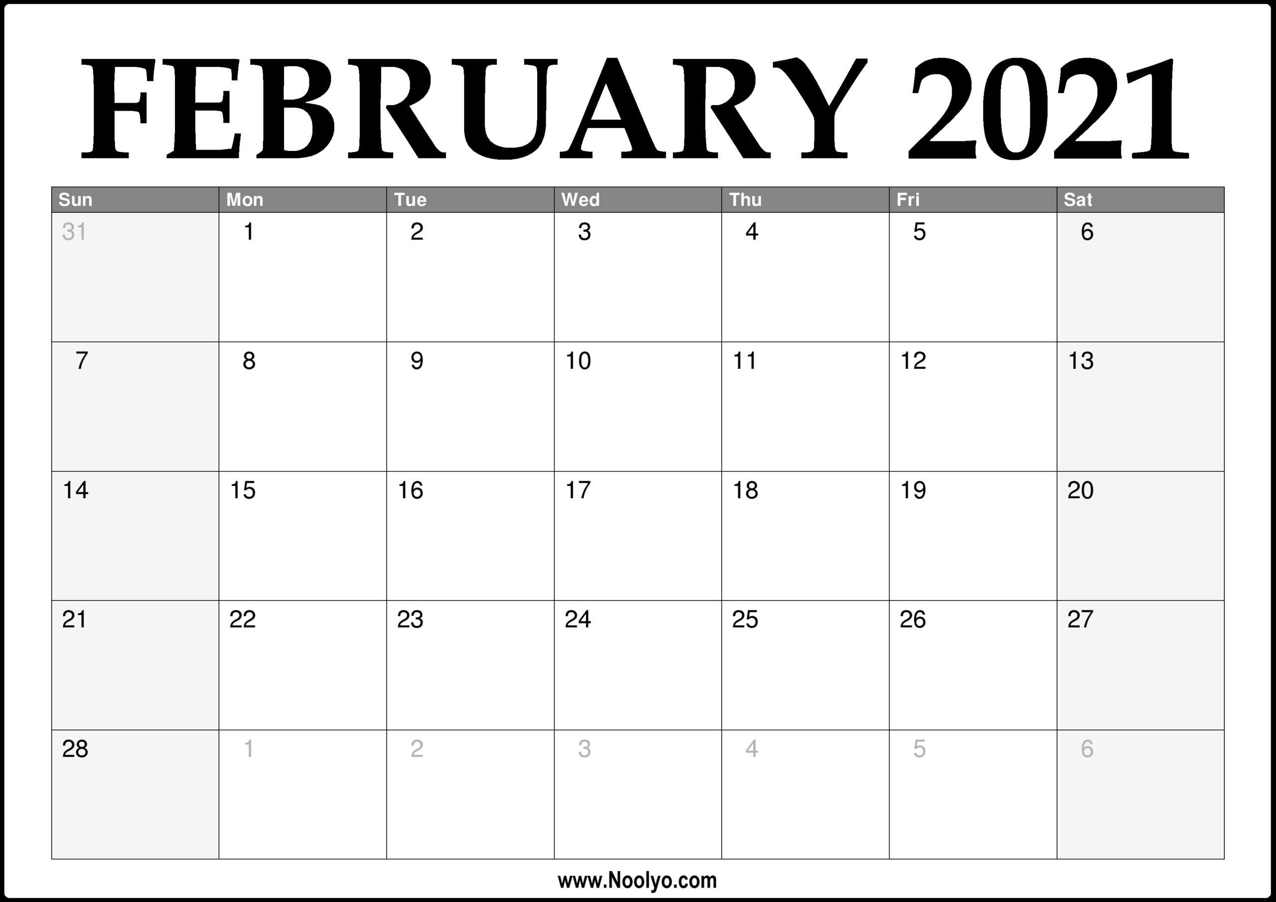 2021 Free Printable Monthly Calendars Without Downloading Example Calendar Printable