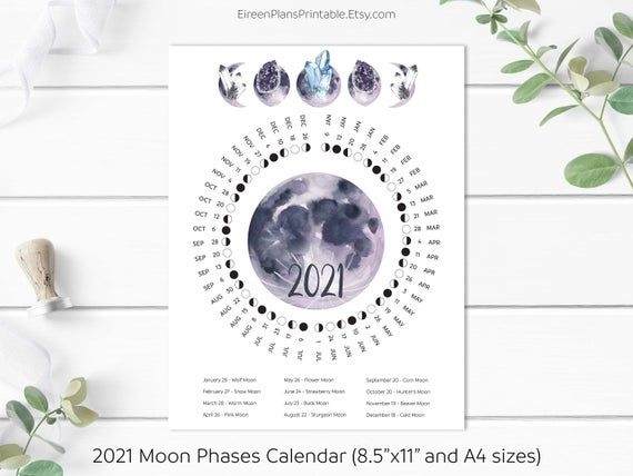 printable 2021 moon phases calendar 2021 lunar calendar