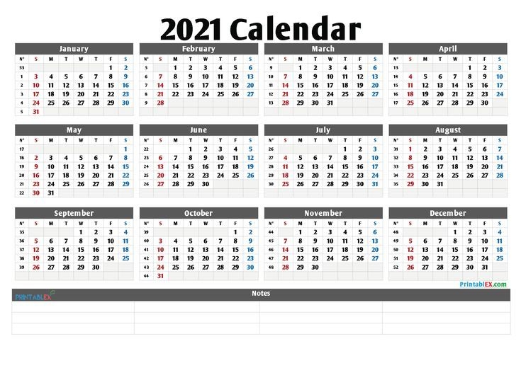 Printable 2021 Yearly Calendar With Week Numbers 21ytw98