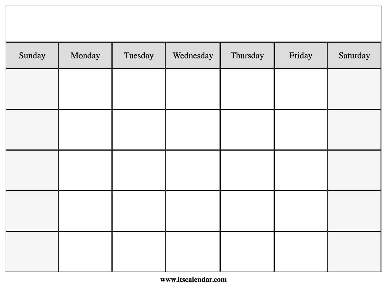 Printable Blank Calendar