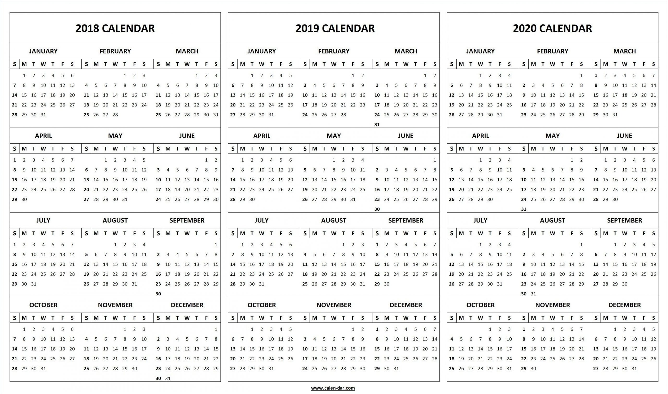 Printable Calendar 2020 That You Can Type In Calendar