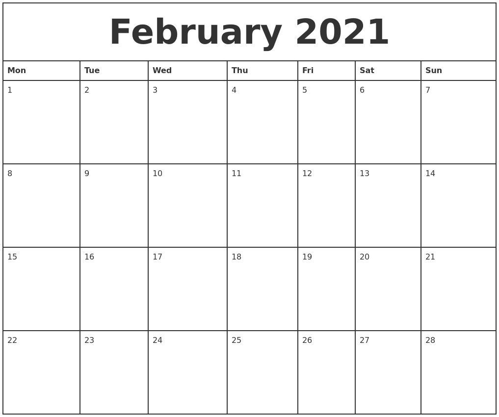 Printable Calendar 2021 Monthly That Can Be Edited