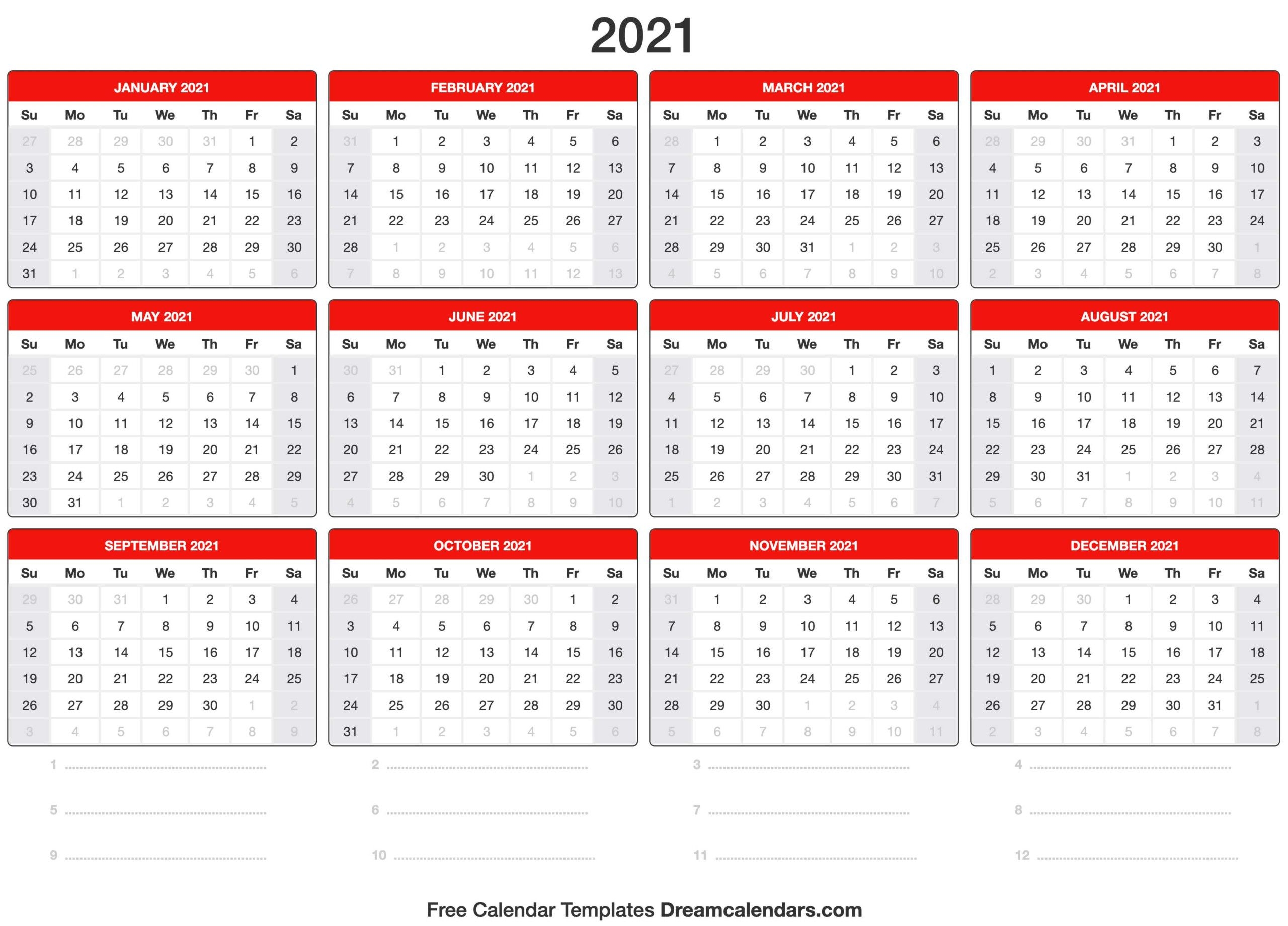 Printable Calendar 2021 With Lunar Dates | Free 2021