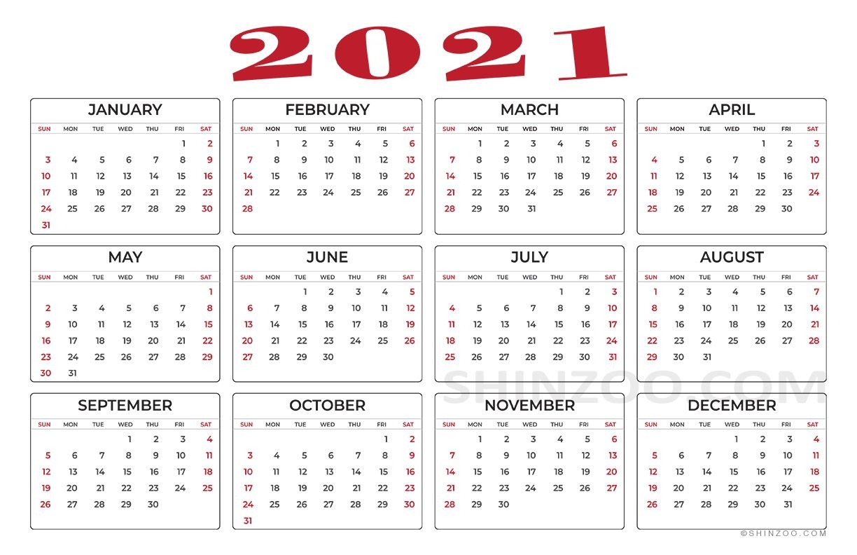 printable calendar 2021 yearly 11x17 | printable calendar 2021