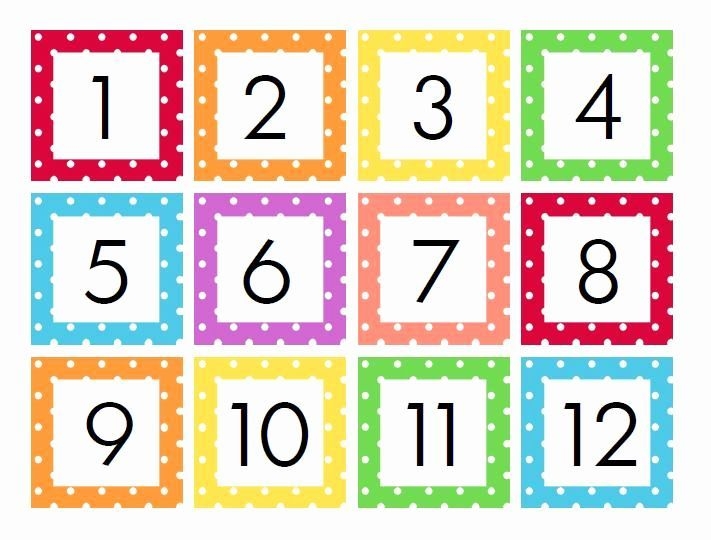 printable calendar numbers for preschool | printable