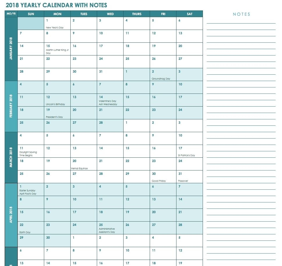 printable calendar year at a glance | ten free printable