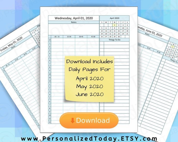 Printable Dated Daily Planners April 2020 May 2020 And