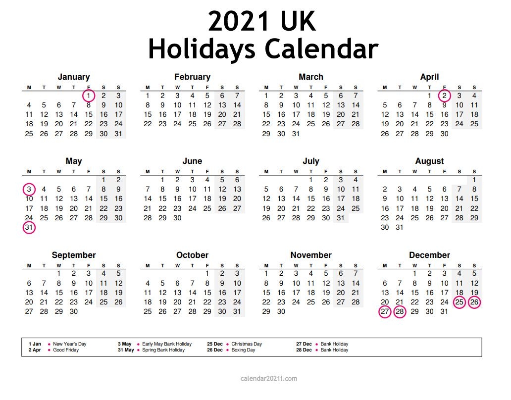 Printable Editable Calendar 2021 | Free Letter Templates