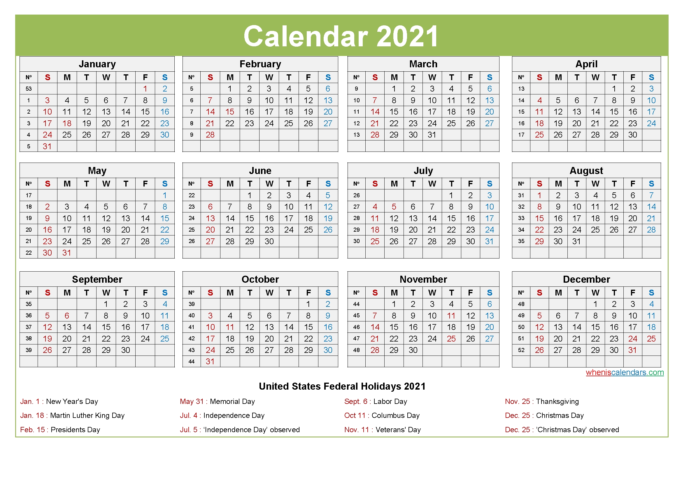 printable editable calendar 2021 template no ep21y28