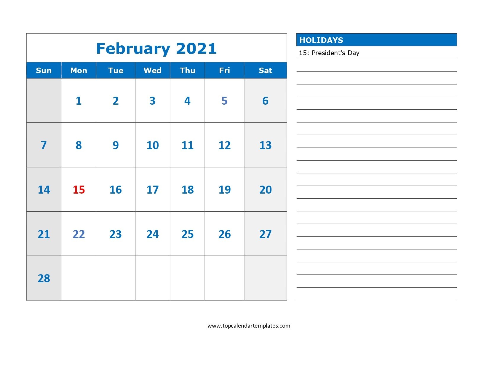 printable february 2021 calendar template download now