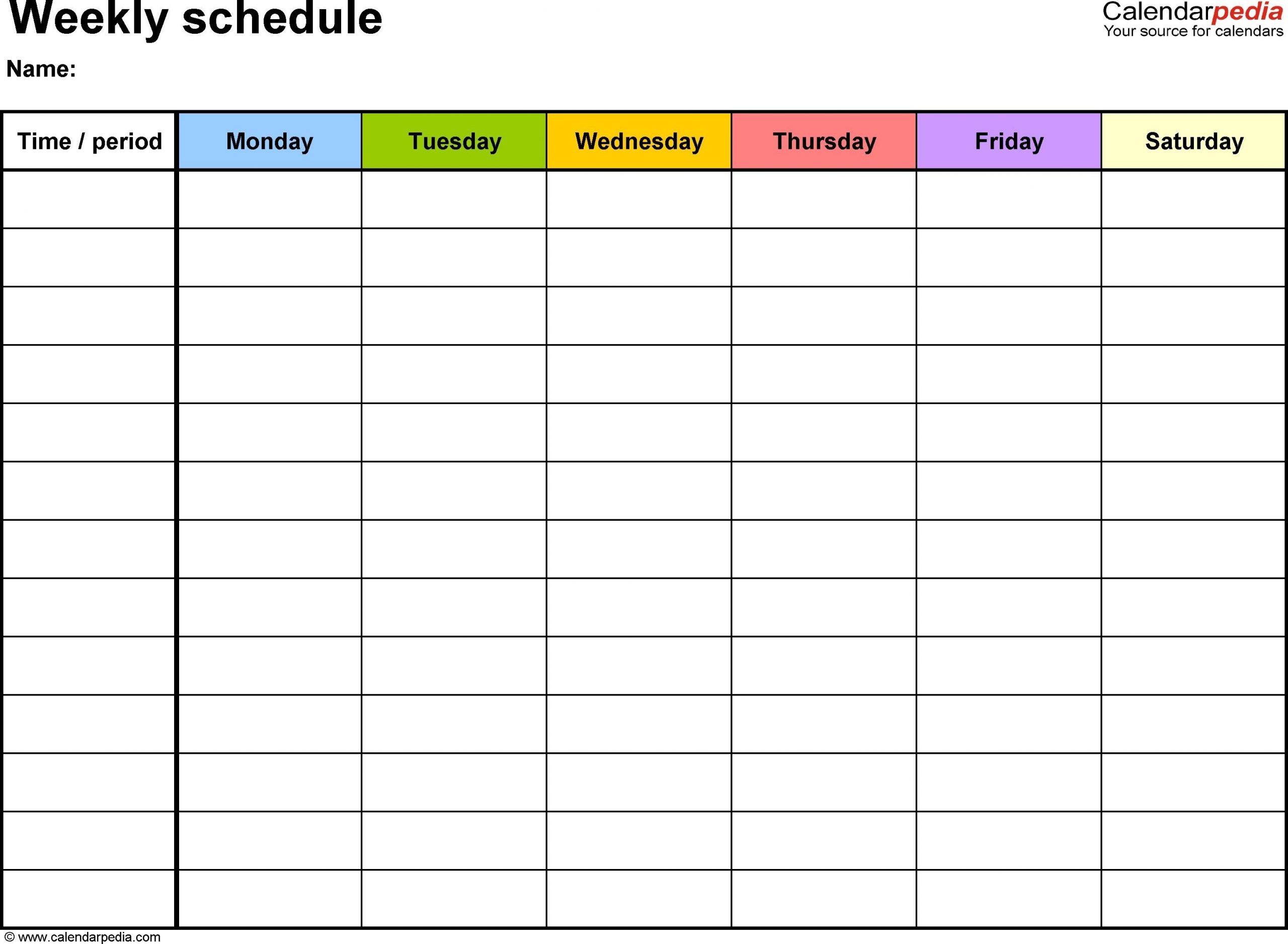 printable monday thru friday calander | example calendar