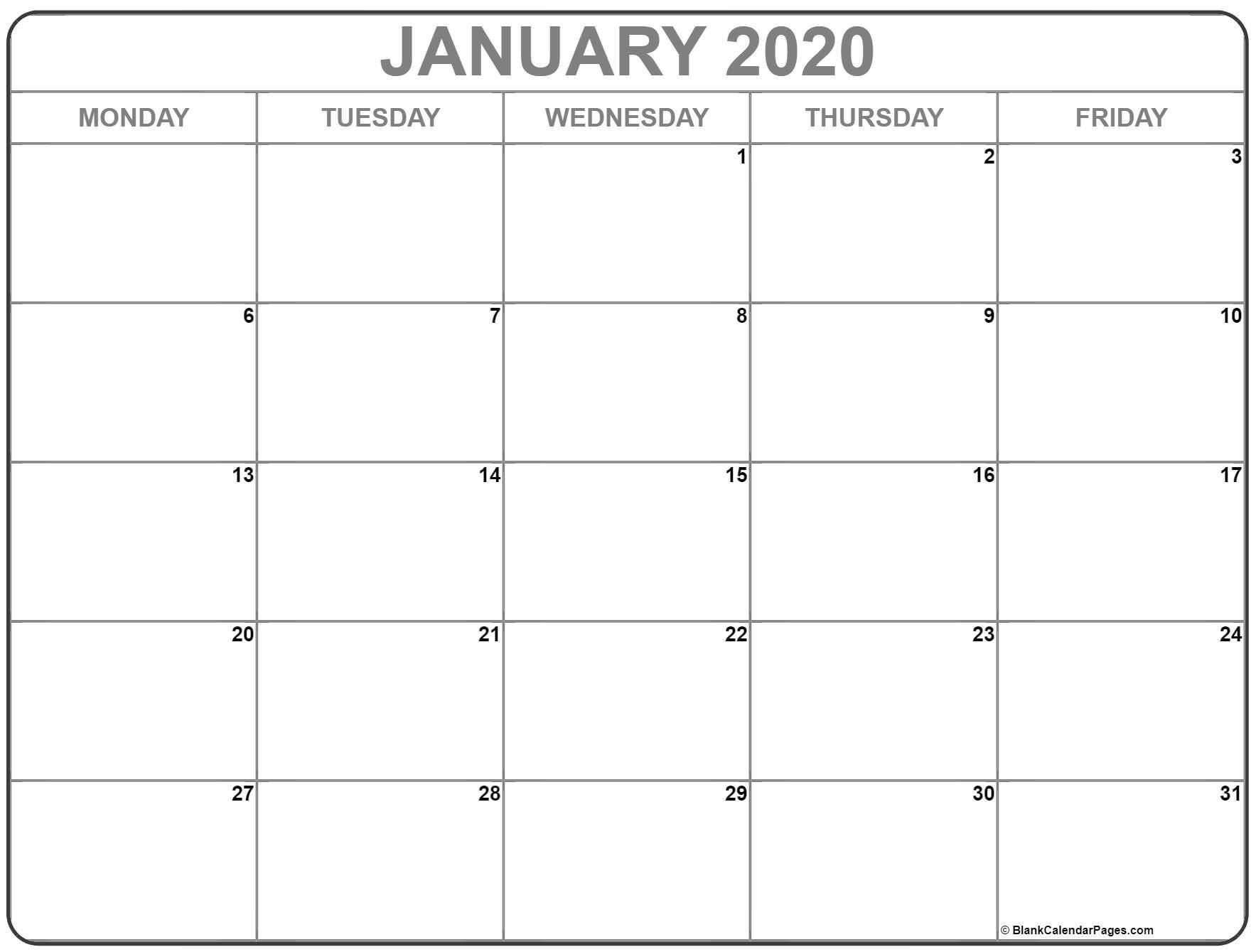 Printable Monday Thru Sunday Calendar For Word | Ten Free