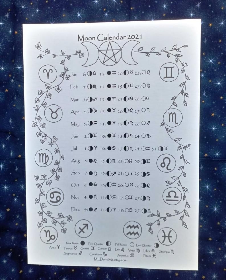 printable moon and zodiac calendar 2021 moon phase