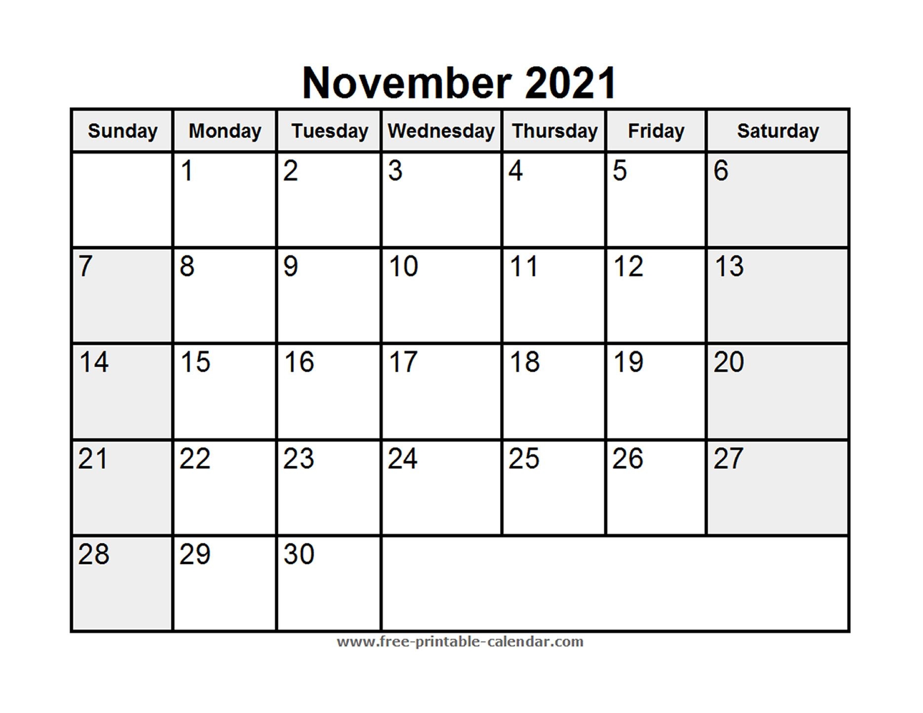 printable november 2021 calendar free printable calendar