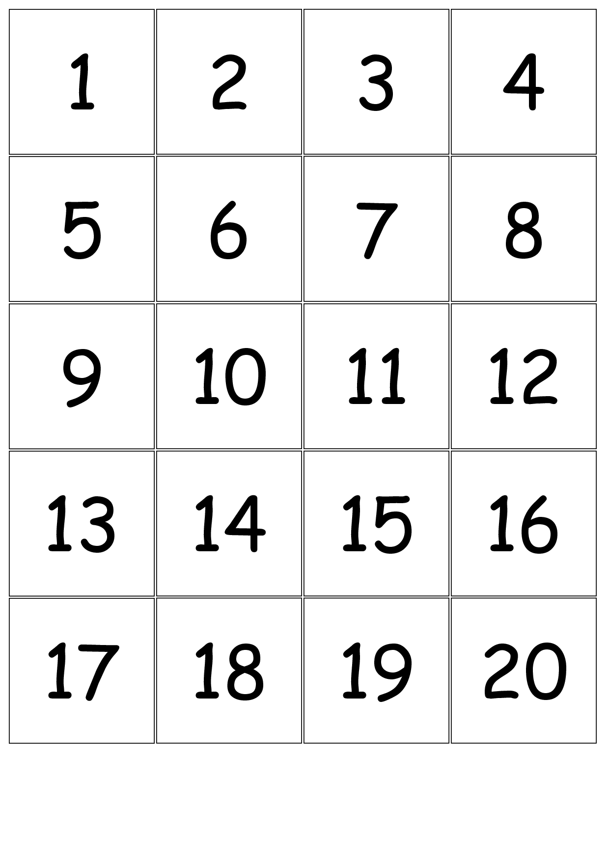 printable number cards 1 31 calendar : free calendar template