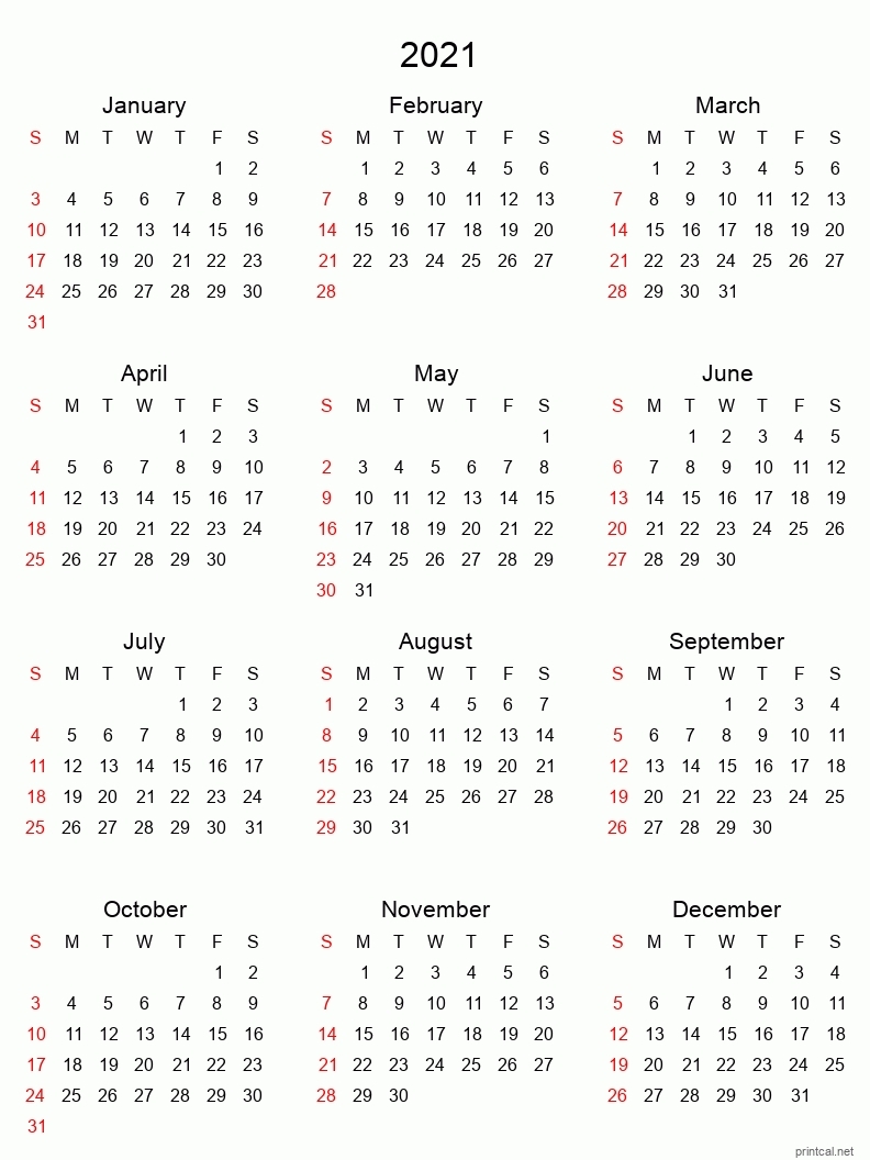 Printable One Page Calender For 6 Months July 2021 Through