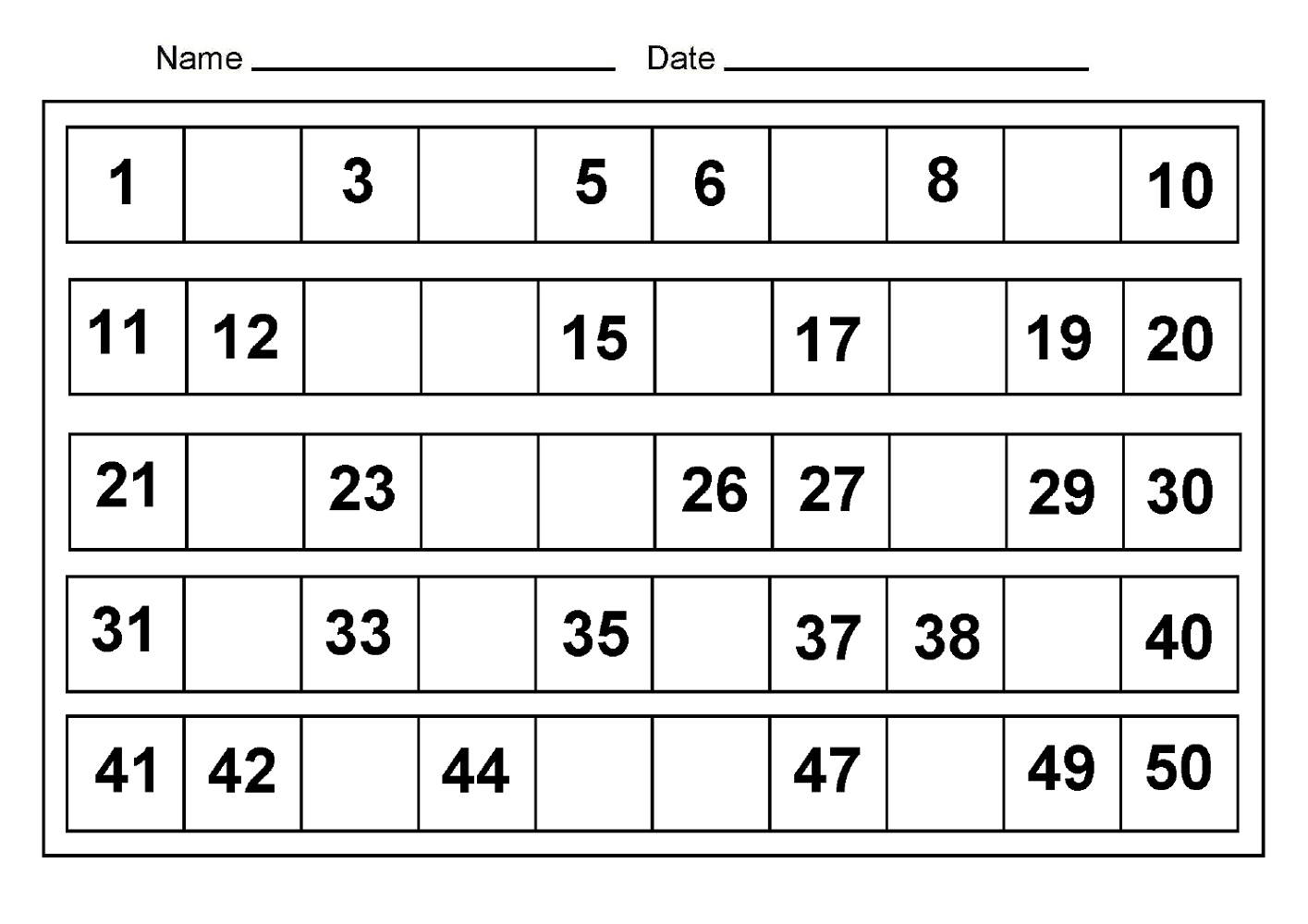 Printable Preschool Numbers 1 31 | Free Calendar Template