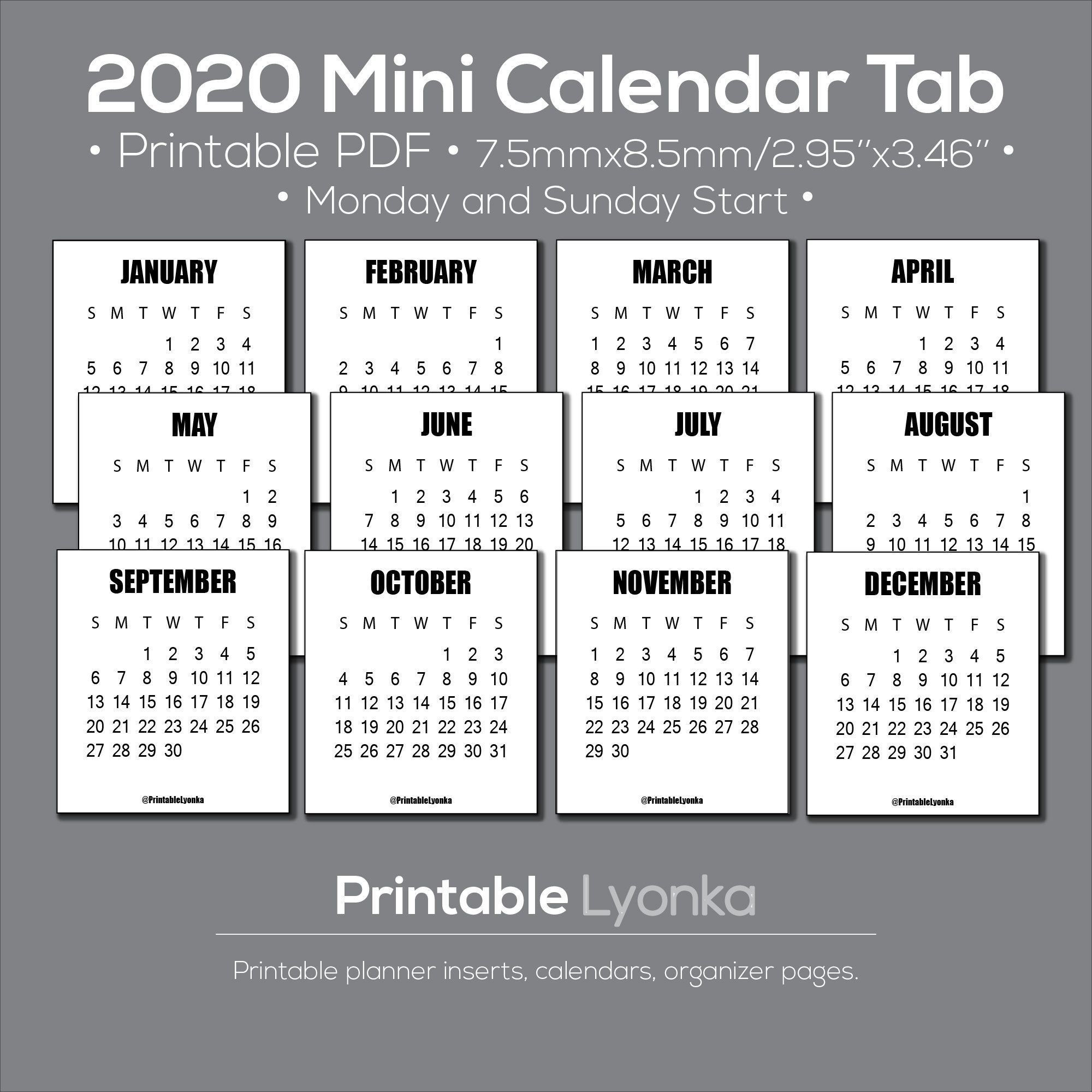 Printable Wallet Size Calendar 2021 | Printable Calendars 2021